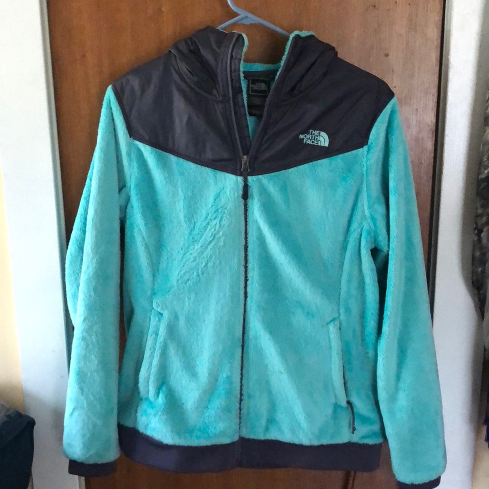 Cotton candy blue fuzzy north face